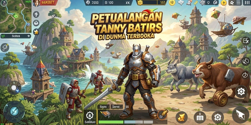 Screenshot 66KBET menampilkan aksi petualangan di dunia terbuka.