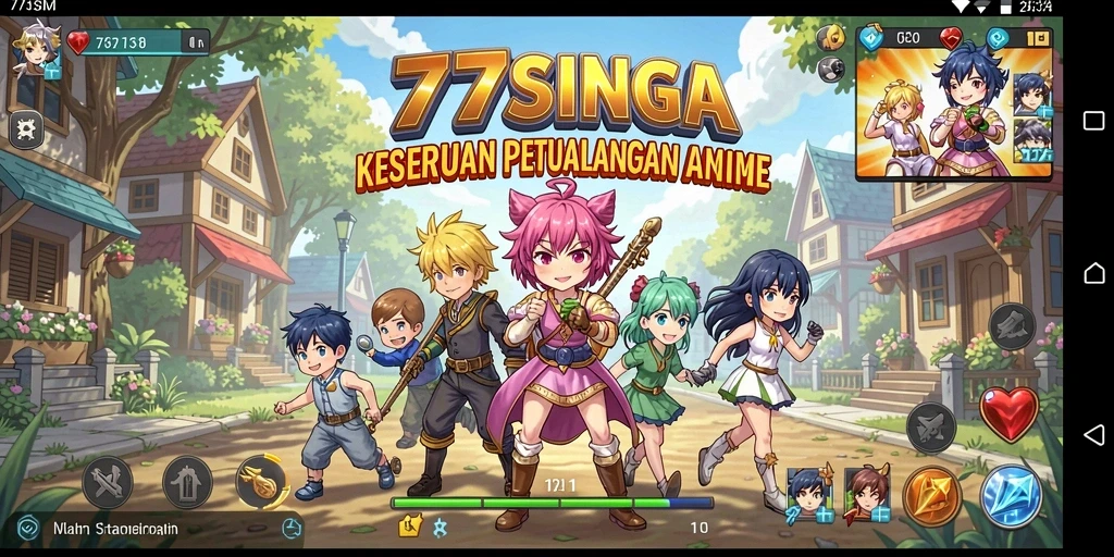 Tangkapan layar gameplay <strong>77SINGA</strong> menunjukkan aksi pertarungan yang seru dan dinamis.