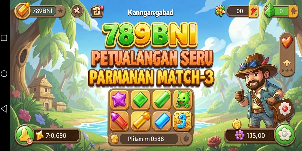 Gameplay seru 789BNI dengan tantangan Match-3.