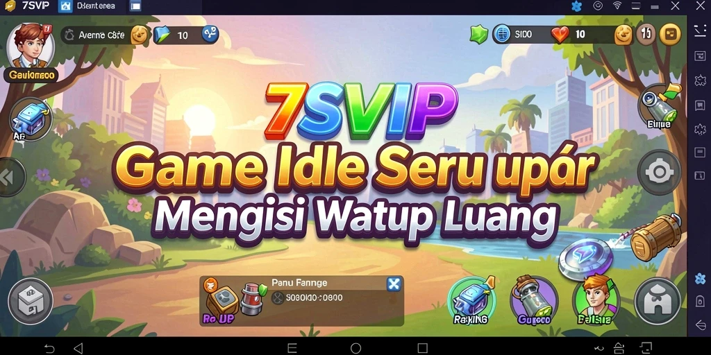 Screenshot gameplay 7SVIP yang menampilkan keseruan dalam mengelola kerajaan Idle.