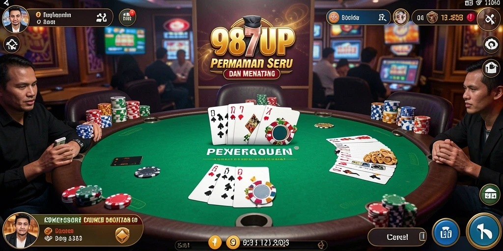 Gambaran gameplay Poker yang seru dan menantang di 987UP.