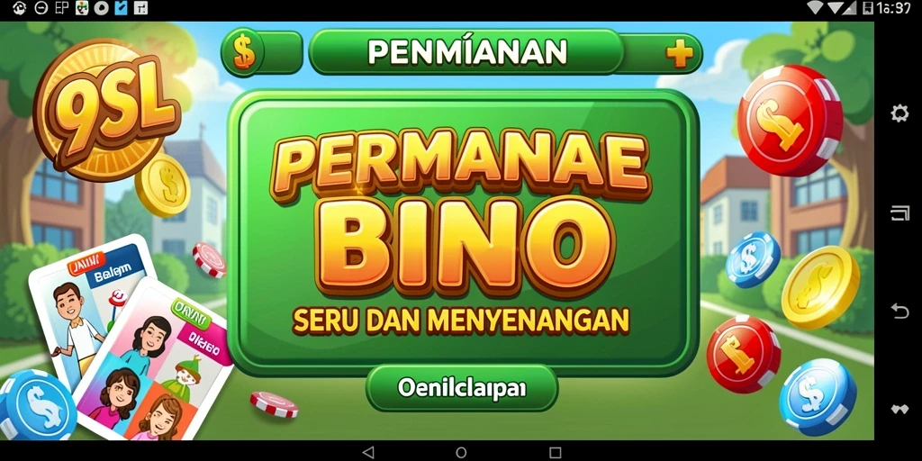 Tampilan gameplay seru dalam aplikasi Bingo 9SL yang penuh warna.