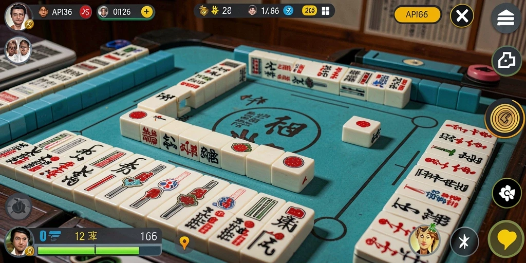 Tampilan screenshot API36 menampilkan gameplay Mahjong yang dinamis.