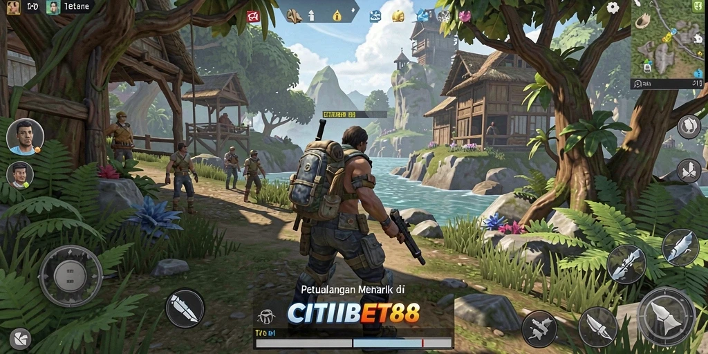 Screenshot dari gameplay CITIBET88 yang menampilkan eksplorasi dunia terbuka.