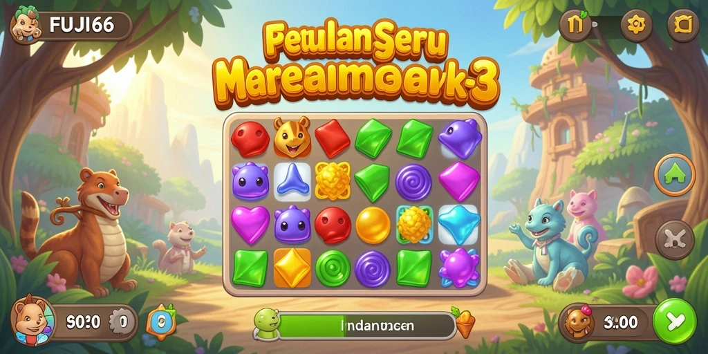 Tampilan warna-warni dari gameplay <strong>FUJI66</strong> dengan berbagai level menarik.