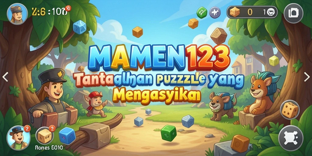 Tampilan gameplay seru di MAMEN123 dengan beragam teka-teki.