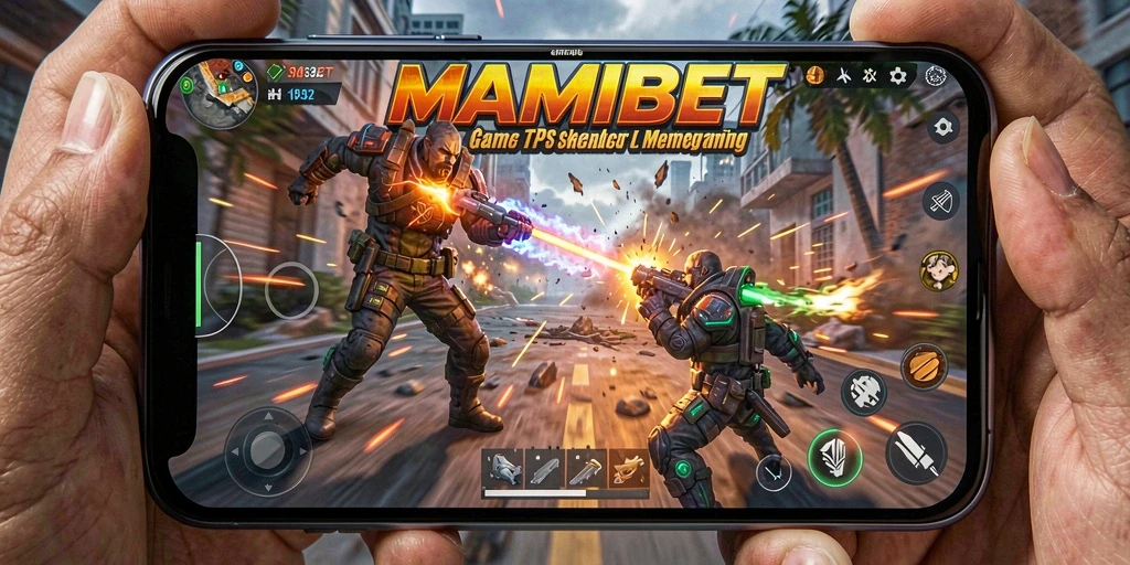 Tampilan gameplay mendebarkan MAMIBET dengan aksi TPS yang seru.