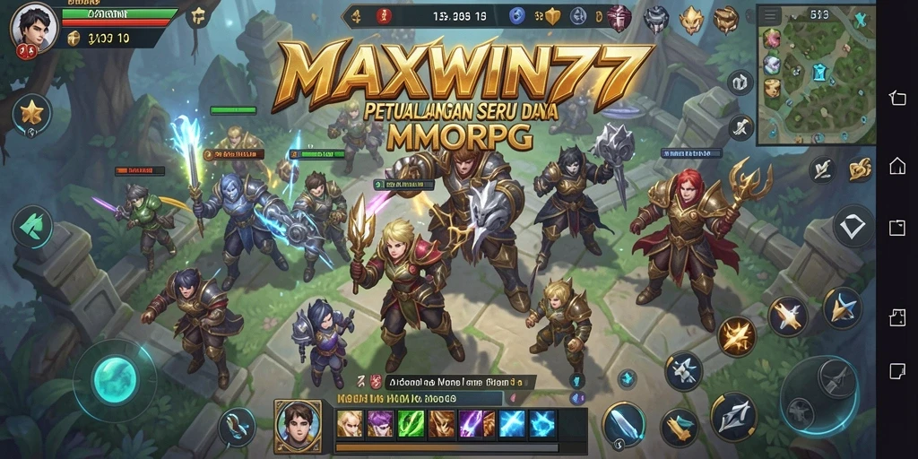 Screenshot gameplay MAXWIN77 menampilkan petualangan fantastis di dunia MMORPG.