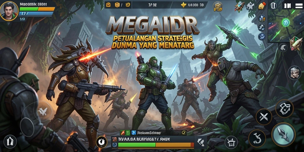 Tangkapan layar dari gameplay MEGAIDR yang menampilkan pertempuran strategis.