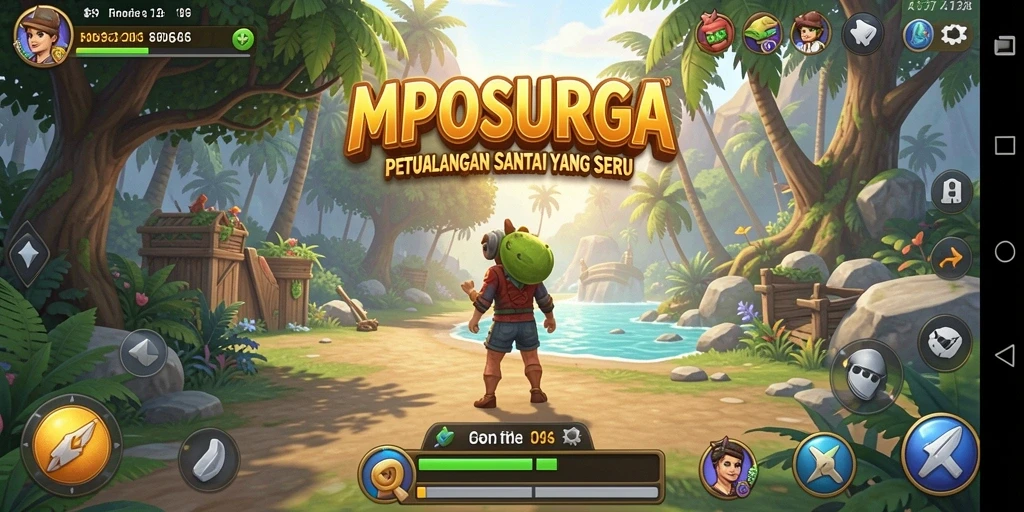Screenshot gameplay MPOSURGA yang penuh warna dan menarik.