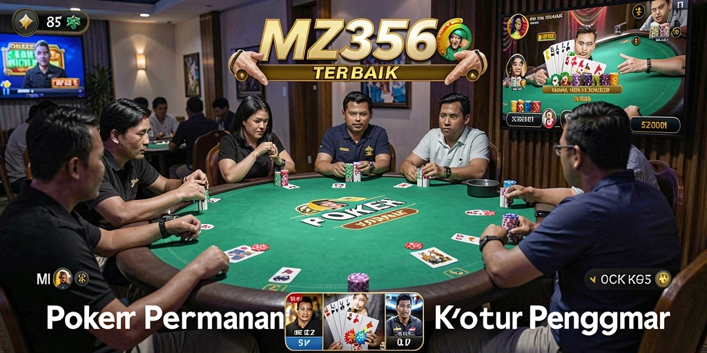 Screenshot gameplay MZ356 menampilkan aksi poker yang mendebarkan.