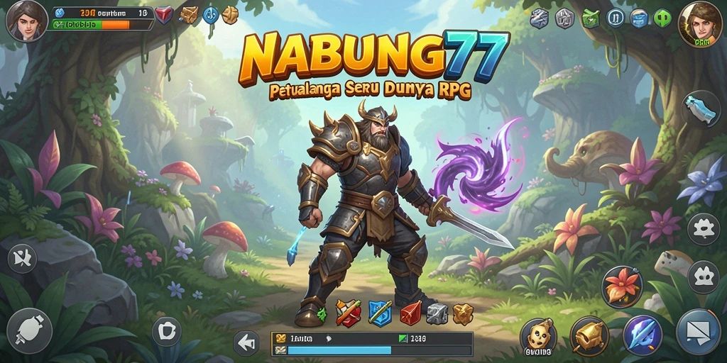 Tampilan dinamis gameplay petualangan RPG NABUNG77.