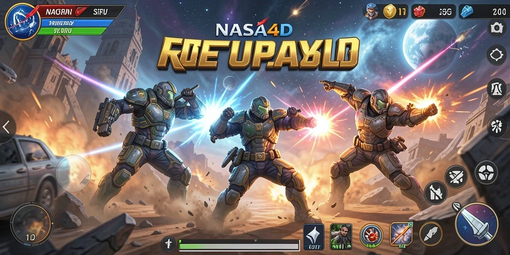 Tampilan aksi intens dalam gameplay Battle Royale di NASA4D.