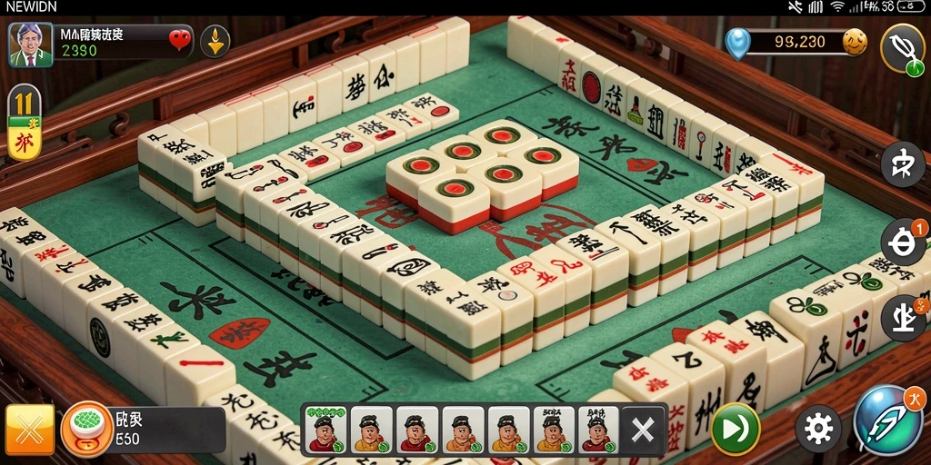 Tampilan gameplay Mahjong yang menantang di NEWIDN.