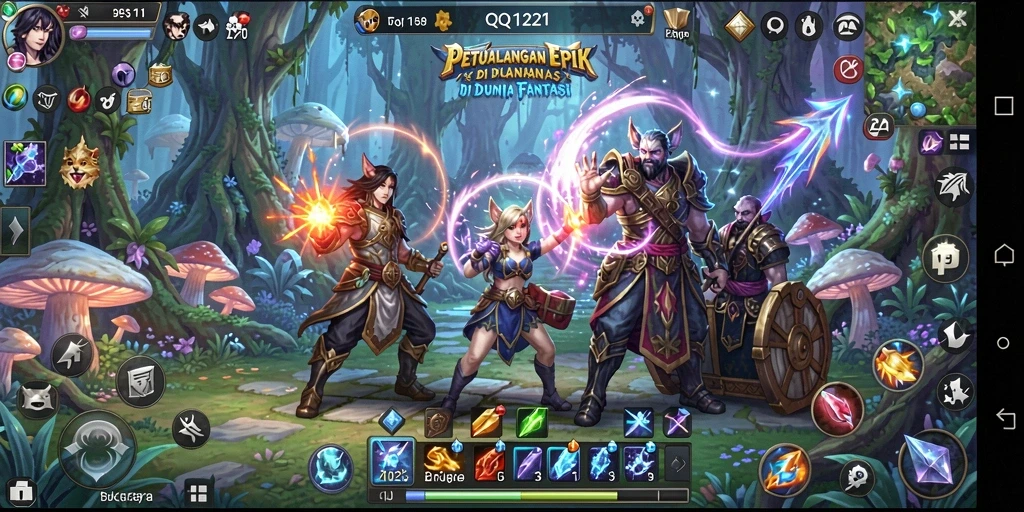 Menampilkan pertarungan seru dan petualangan di dunia fantasi QQ1221.