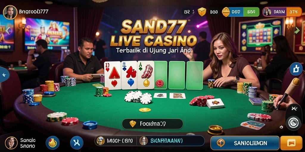 Tampilan gameplay Live Casino yang mendebarkan di SAND77.