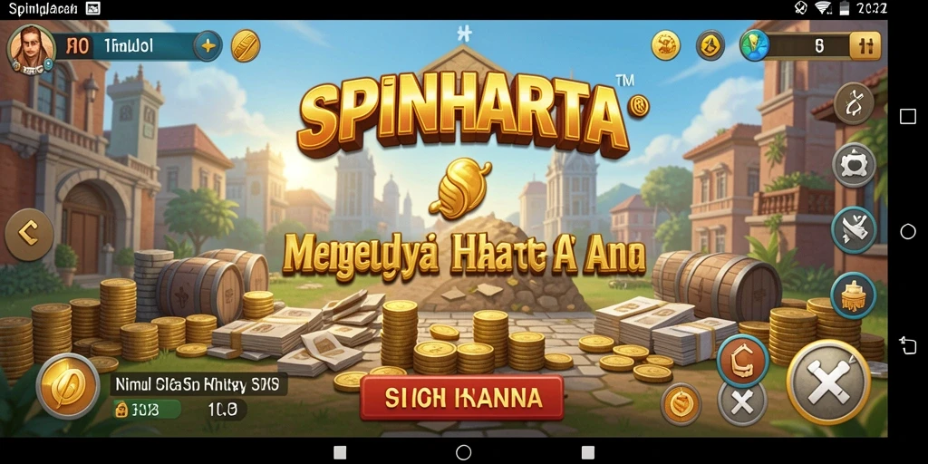 Tampilan gameplay SPINHARTA yang menarik dan interaktif.
