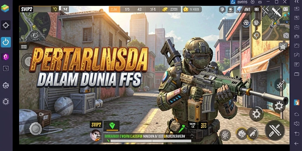 Screenshot gameplay SVIP2 menampilkan aksi seru dalam pertempuran FPS.