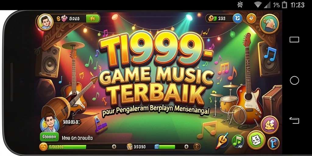 Tampilan gameplay T9999 yang seru dan mendebarkan saat memainkan musik.