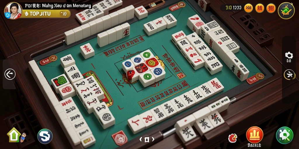 Tampilan gameplay Mahjong yang menarik di TOPJITU.