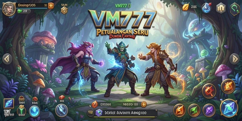 Screenshot utama VM777 menunjukkan aksi seru dalam gameplay petualangan.